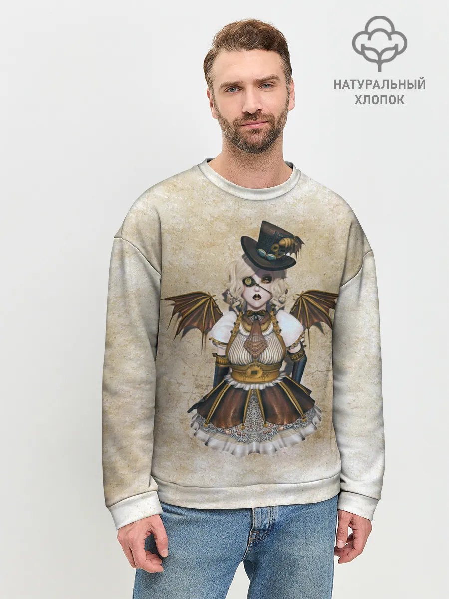 Мужской свитшот базовый / Стимпанк Девушка