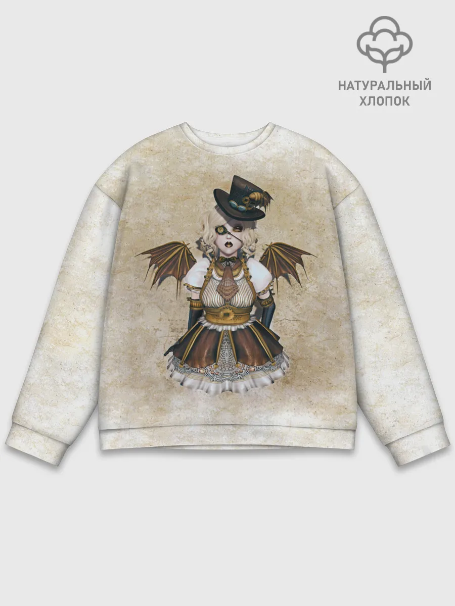 Мужской свитшот базовый / Стимпанк Девушка