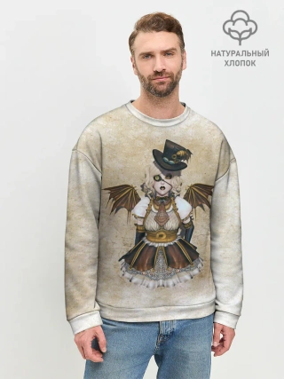 Мужской свитшот базовый / Стимпанк Девушка