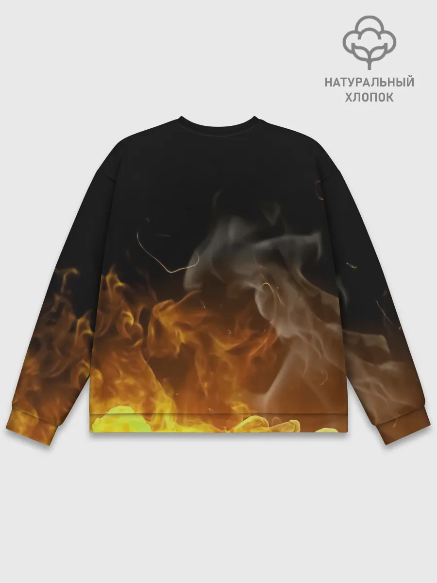 Мужской свитшот базовый / Танджиро Камадо в огне