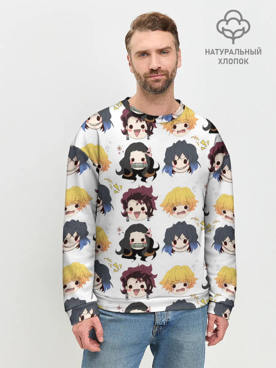 Мужской свитшот базовый / Клинок, рассекающий демонов