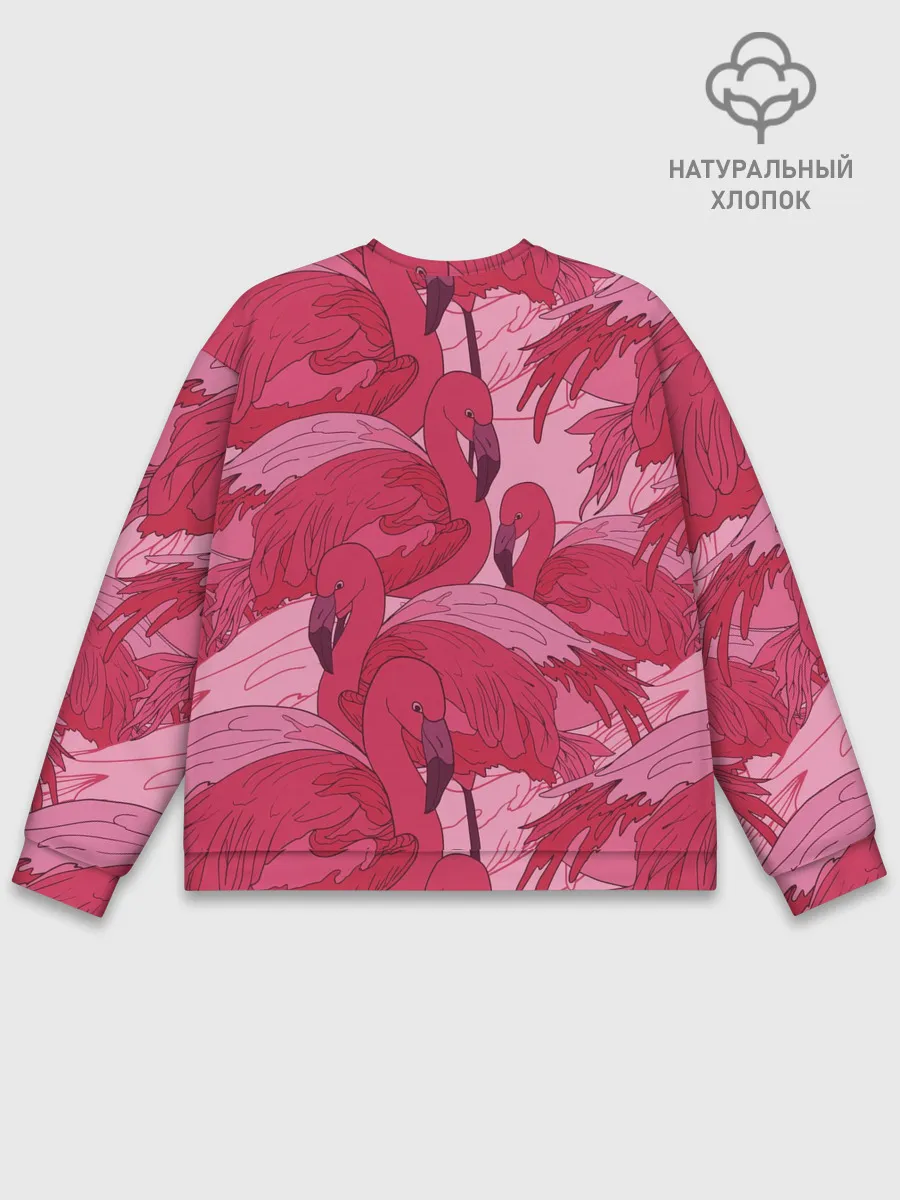 Мужской свитшот базовый / розовые фламинго