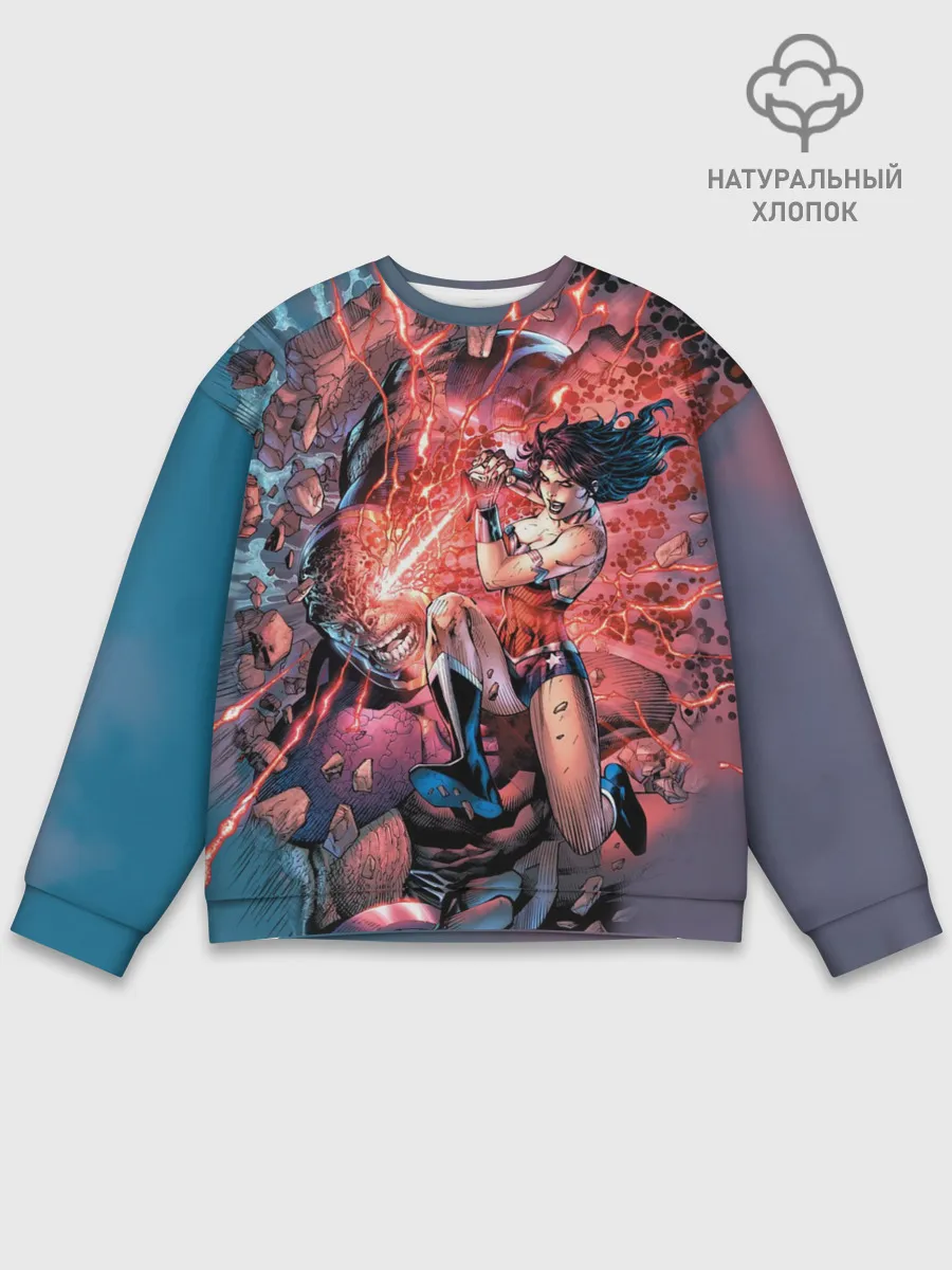 Мужской свитшот базовый / Чудо-женщина VS Дарксайд