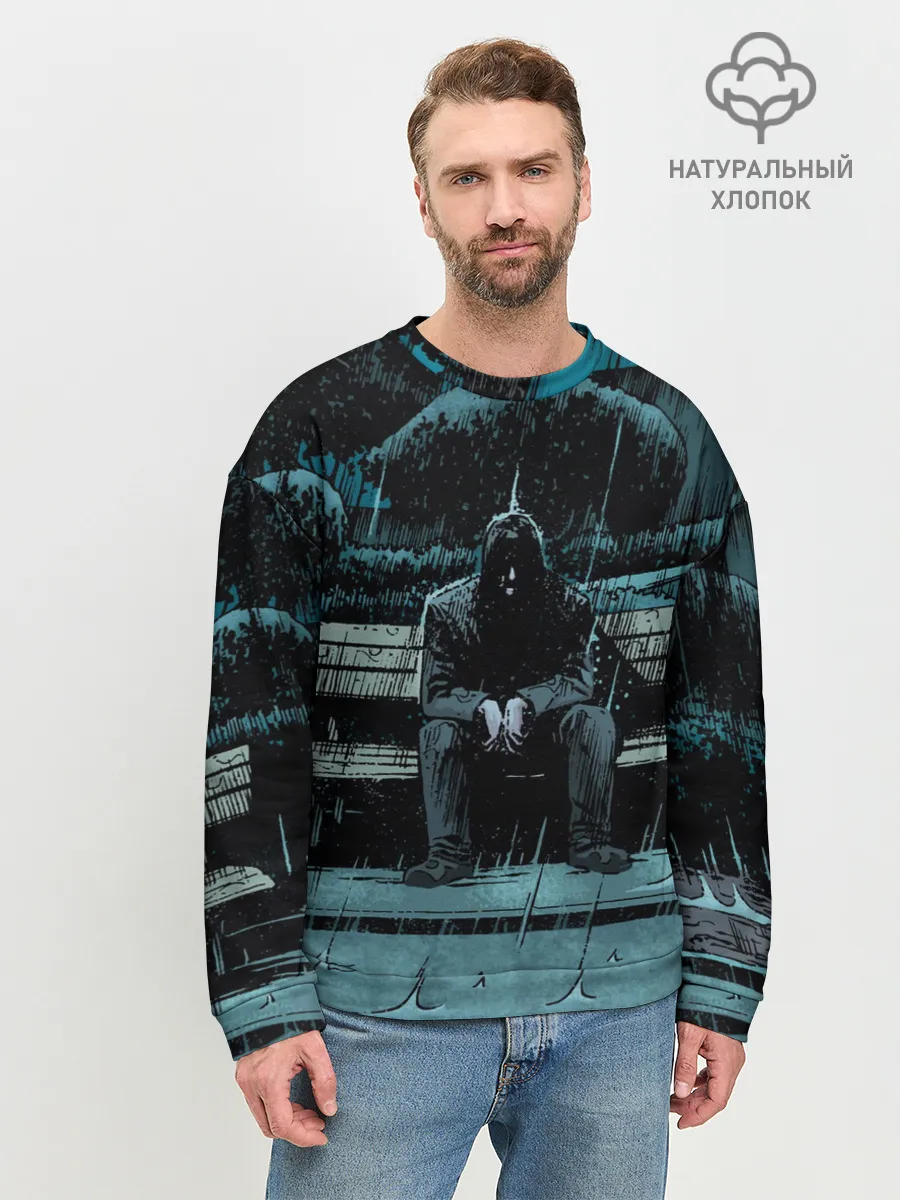 Мужской свитшот базовый / Киану Ривз - комикс о боге