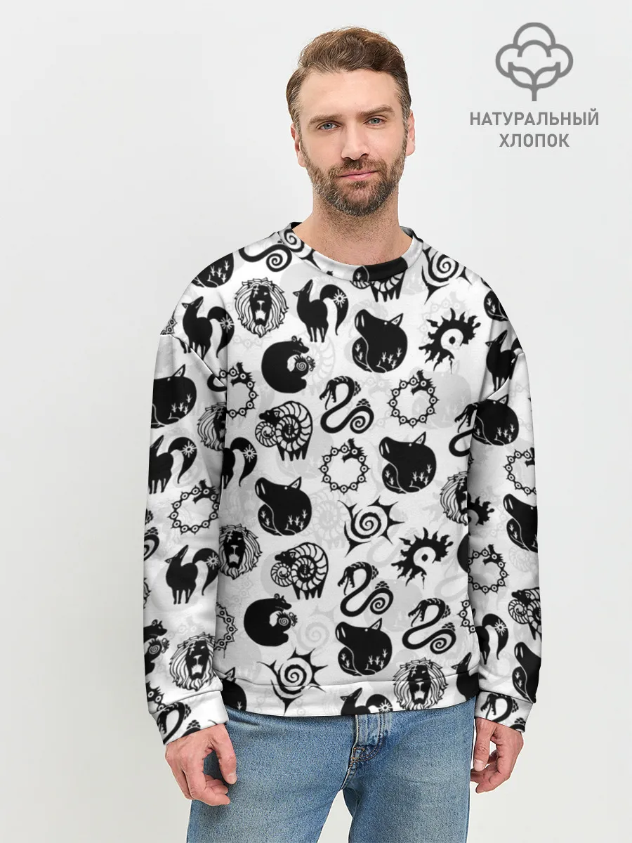 Мужской свитшот базовый / 7 СМЕРТНЫХ ГРЕХОВ СИМВОЛЫ