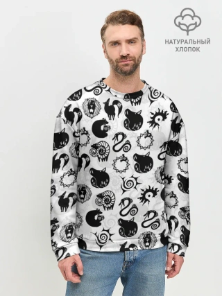 Мужской свитшот базовый / 7 СМЕРТНЫХ ГРЕХОВ СИМВОЛЫ