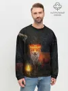 Мужской свитшот базовый / Лиса с огненной короной