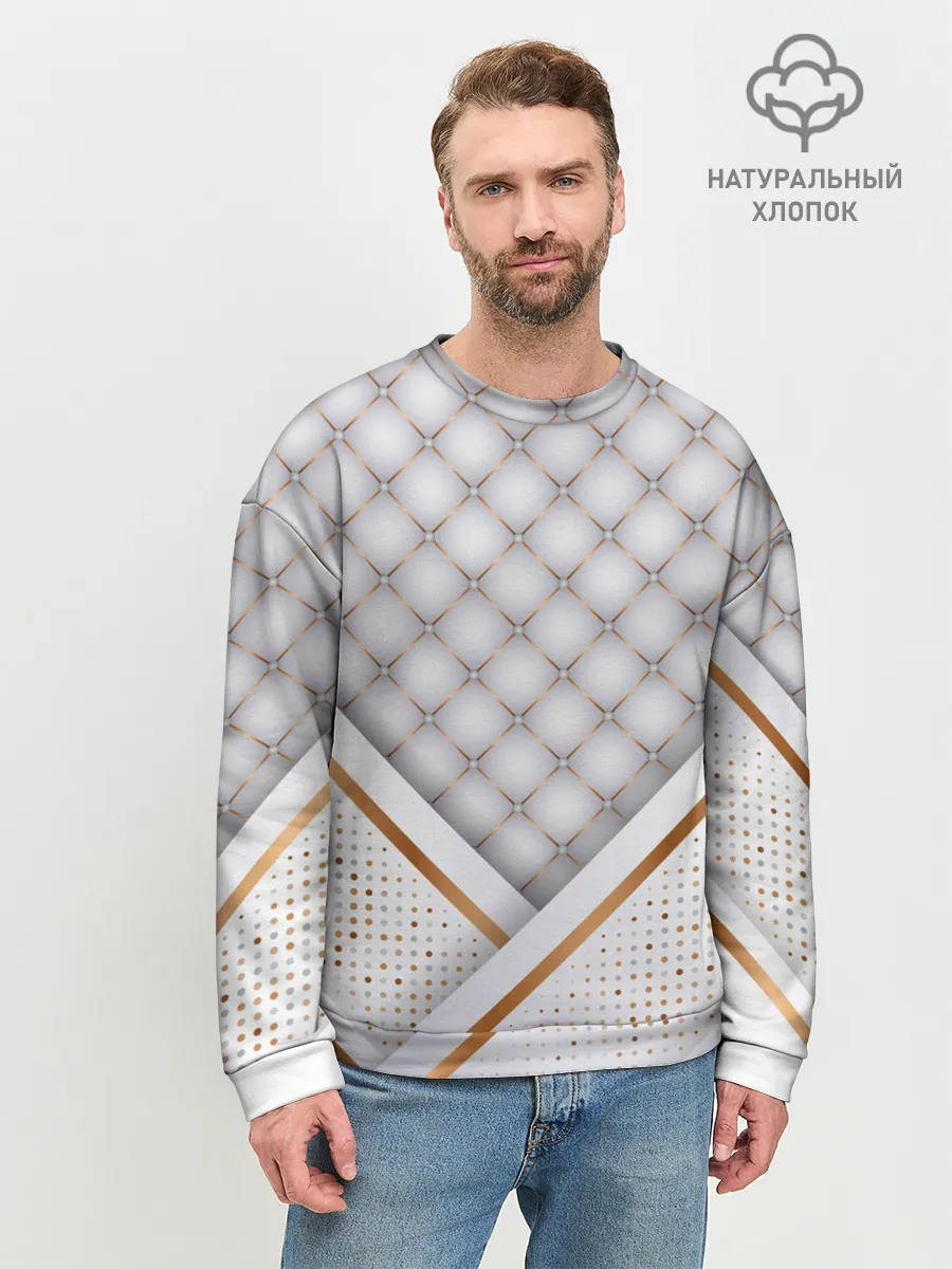 Мужской свитшот базовый / Luxury white & Gold