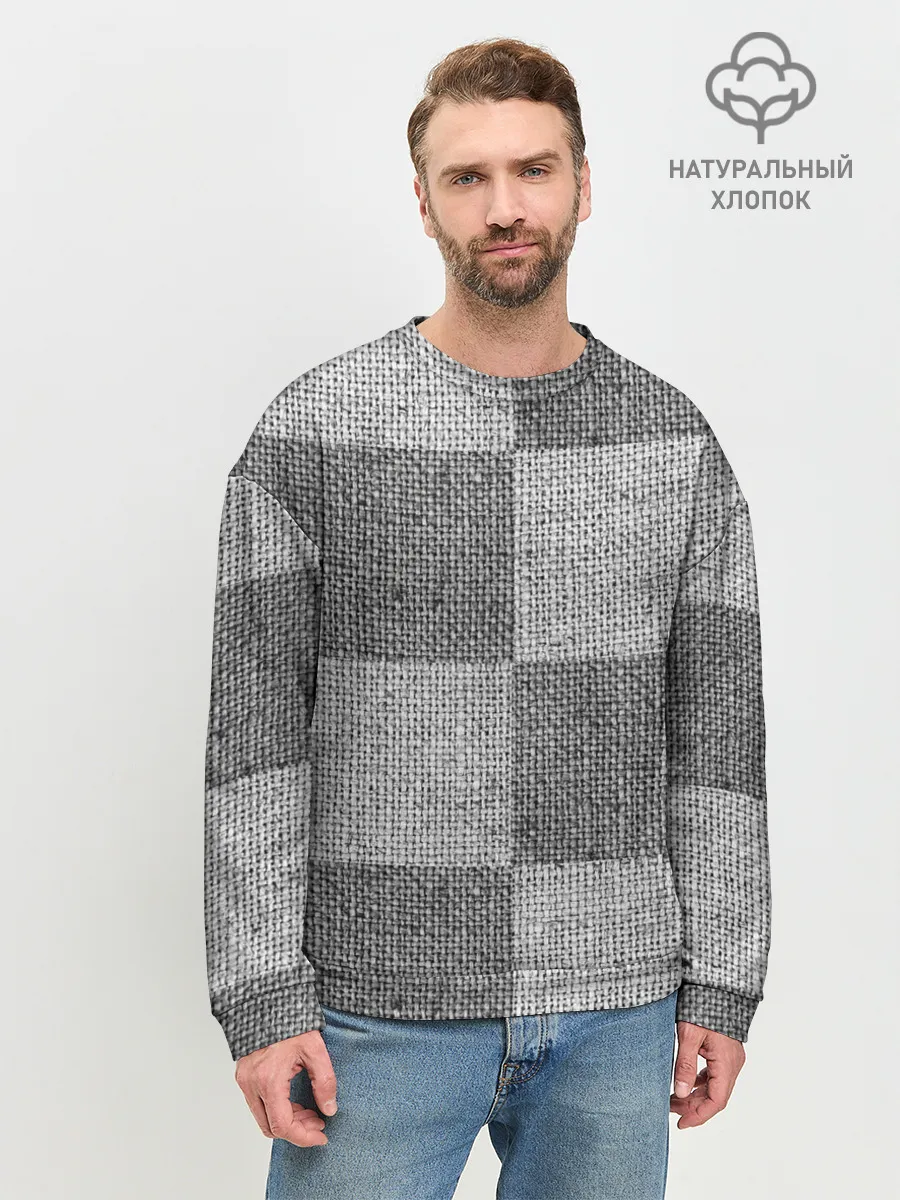 Мужской свитшот базовый / Denim Patchwork