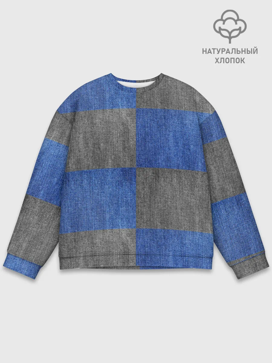 Мужской свитшот базовый / Denim Patchwork