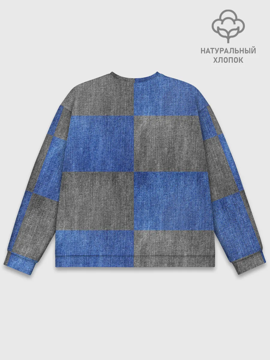 Мужской свитшот базовый / Denim Patchwork