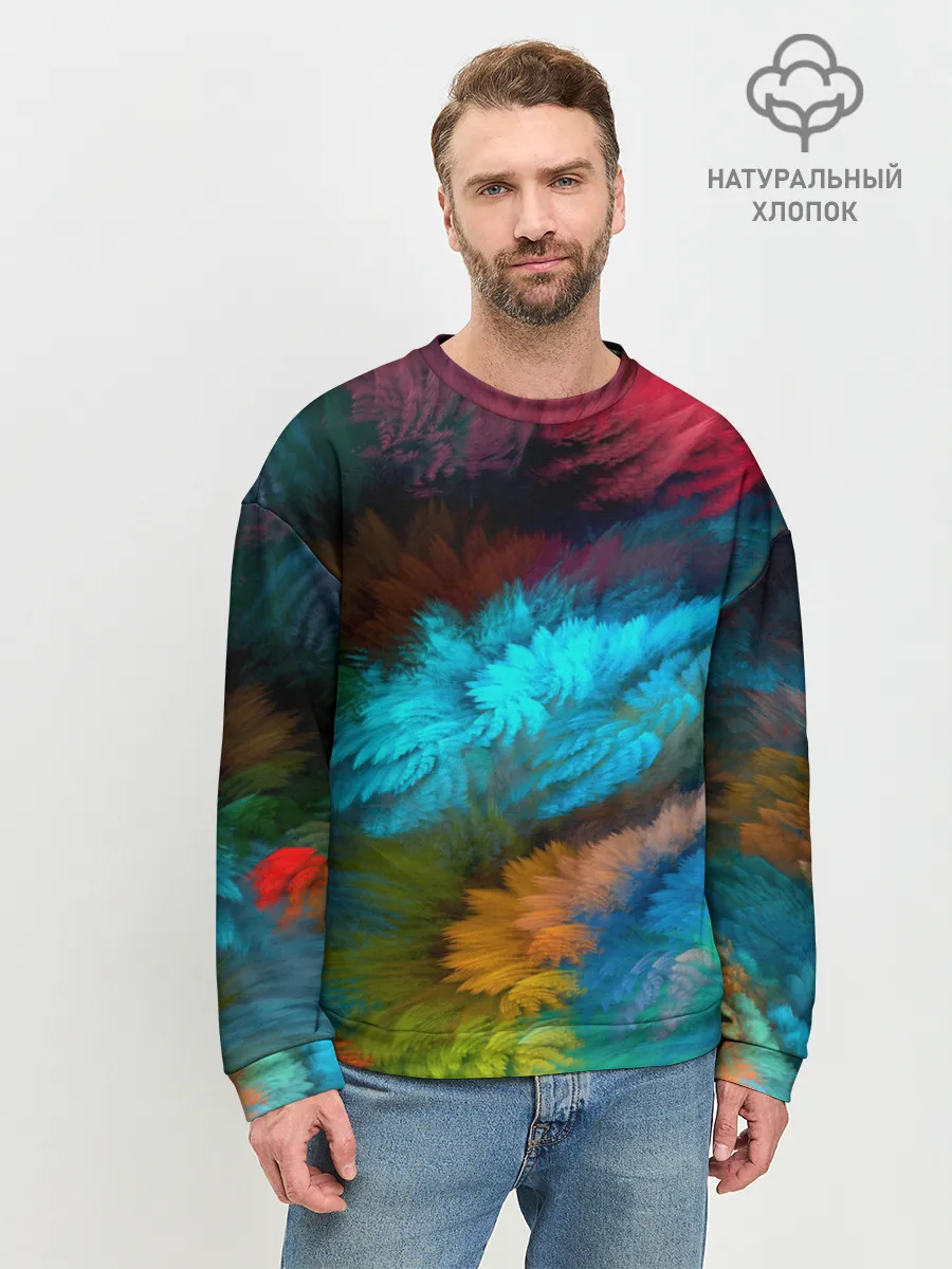 Мужской свитшот базовый / Цветной дестрой