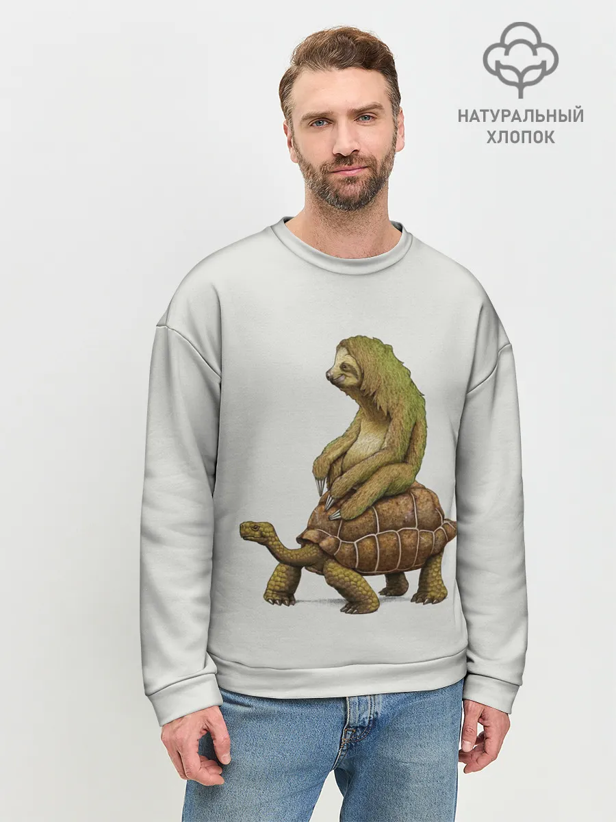 Мужской свитшот базовый / Тише едешь... А впрочем...