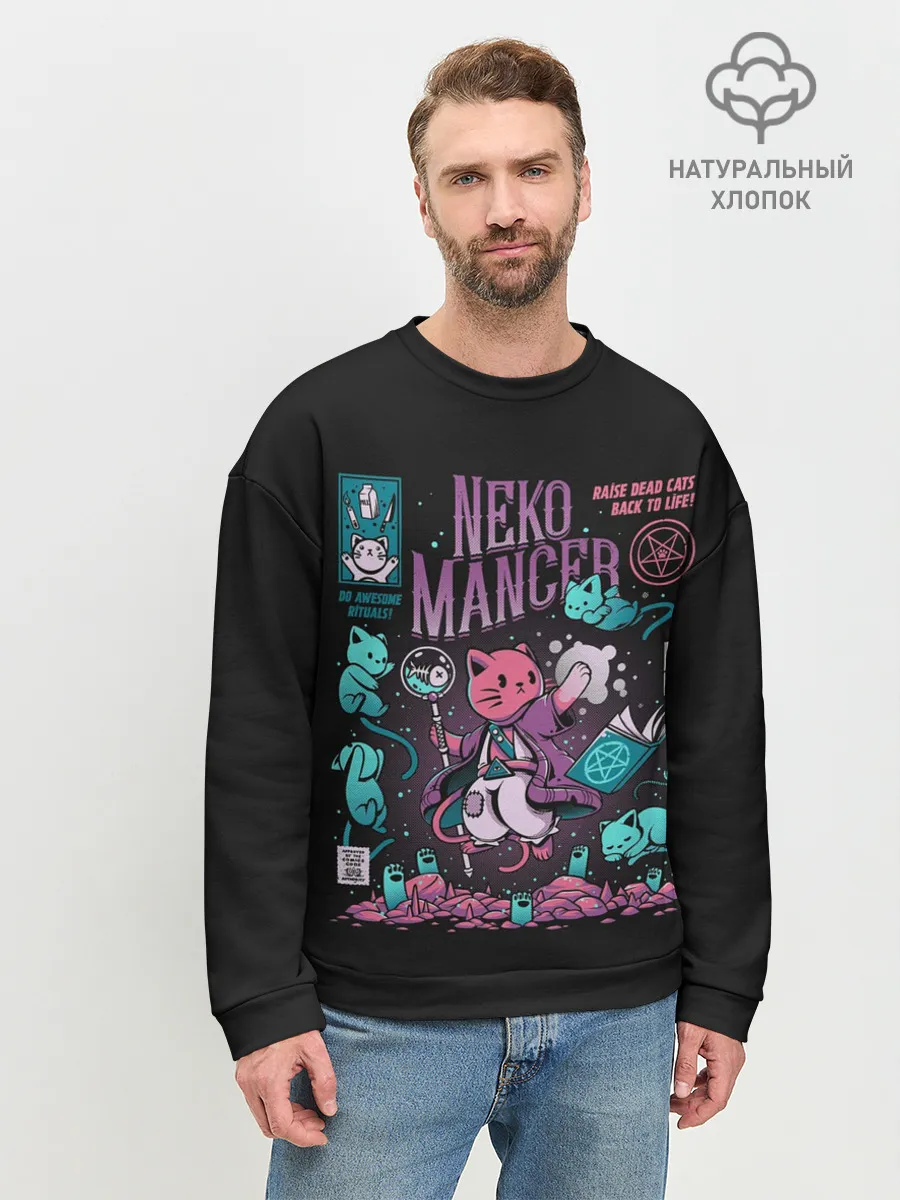 Мужской свитшот базовый / Cat Necromancer