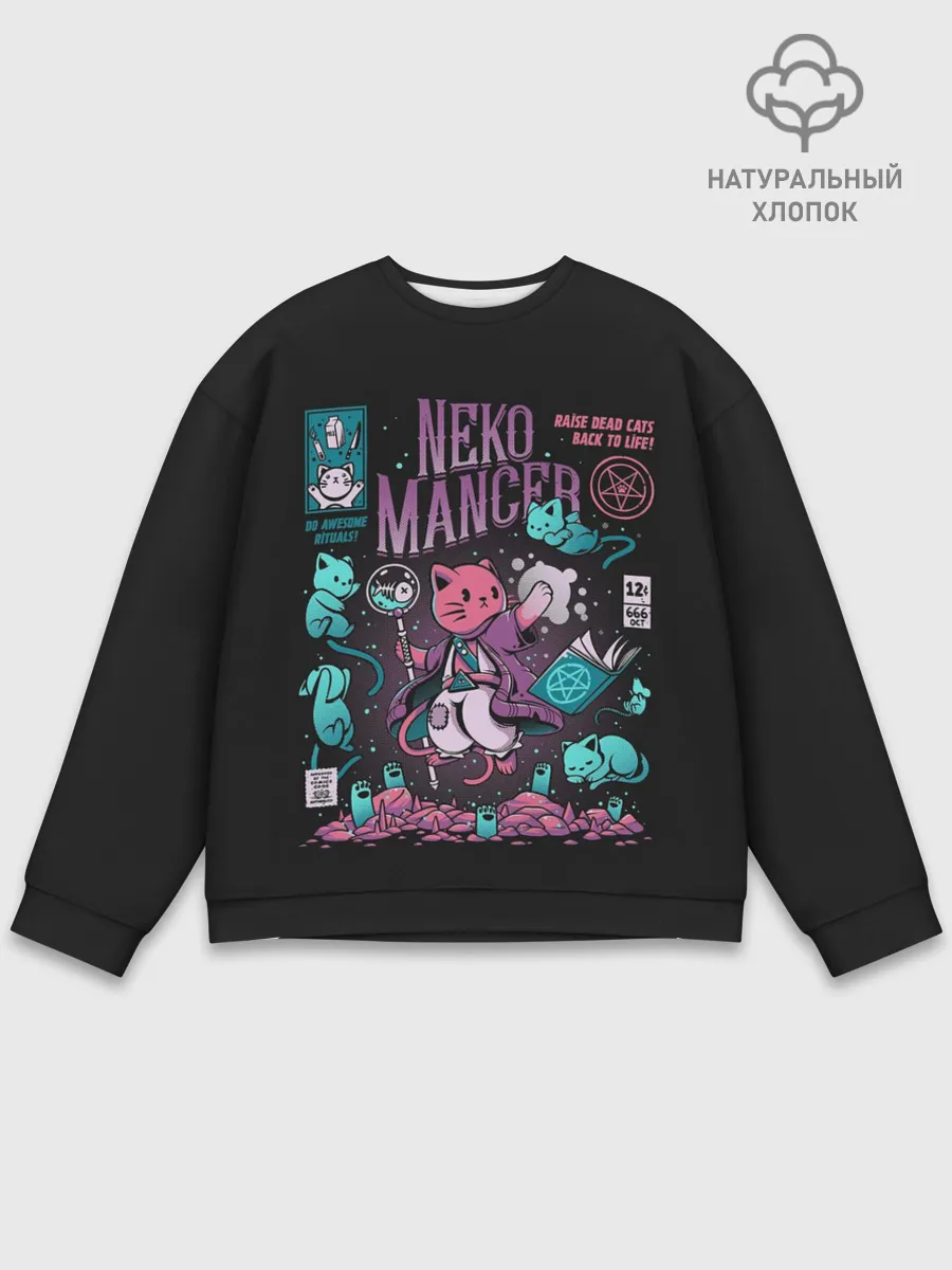 Мужской свитшот базовый / Cat Necromancer