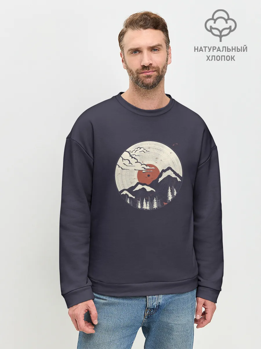Мужской свитшот базовый / Mountain. Vinyl Record