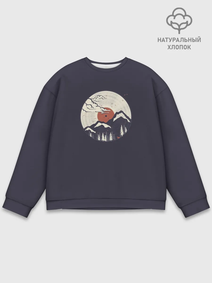 Мужской свитшот базовый / Mountain. Vinyl Record