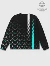 Мужской свитшот базовый / МЕРСЕДЕС / AQUA BLACK GRADIENT