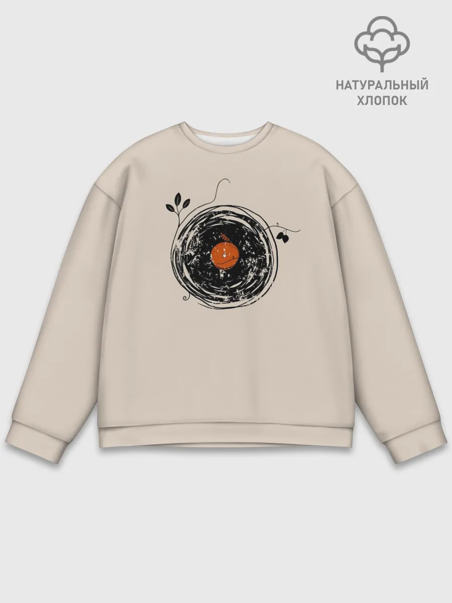 Мужской свитшот базовый / Natural Vinyl Records Vintage