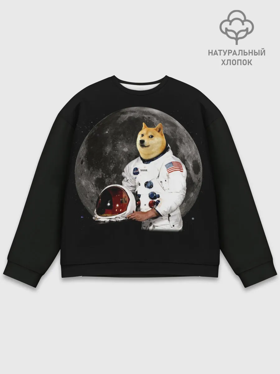 Мужской свитшот базовый / Доги Космонавт