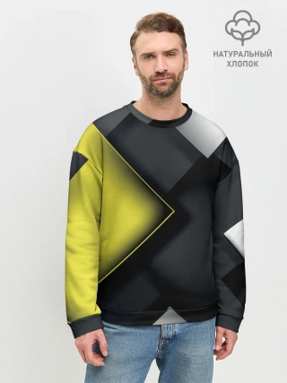 Мужской свитшот базовый / Желто черный ромб