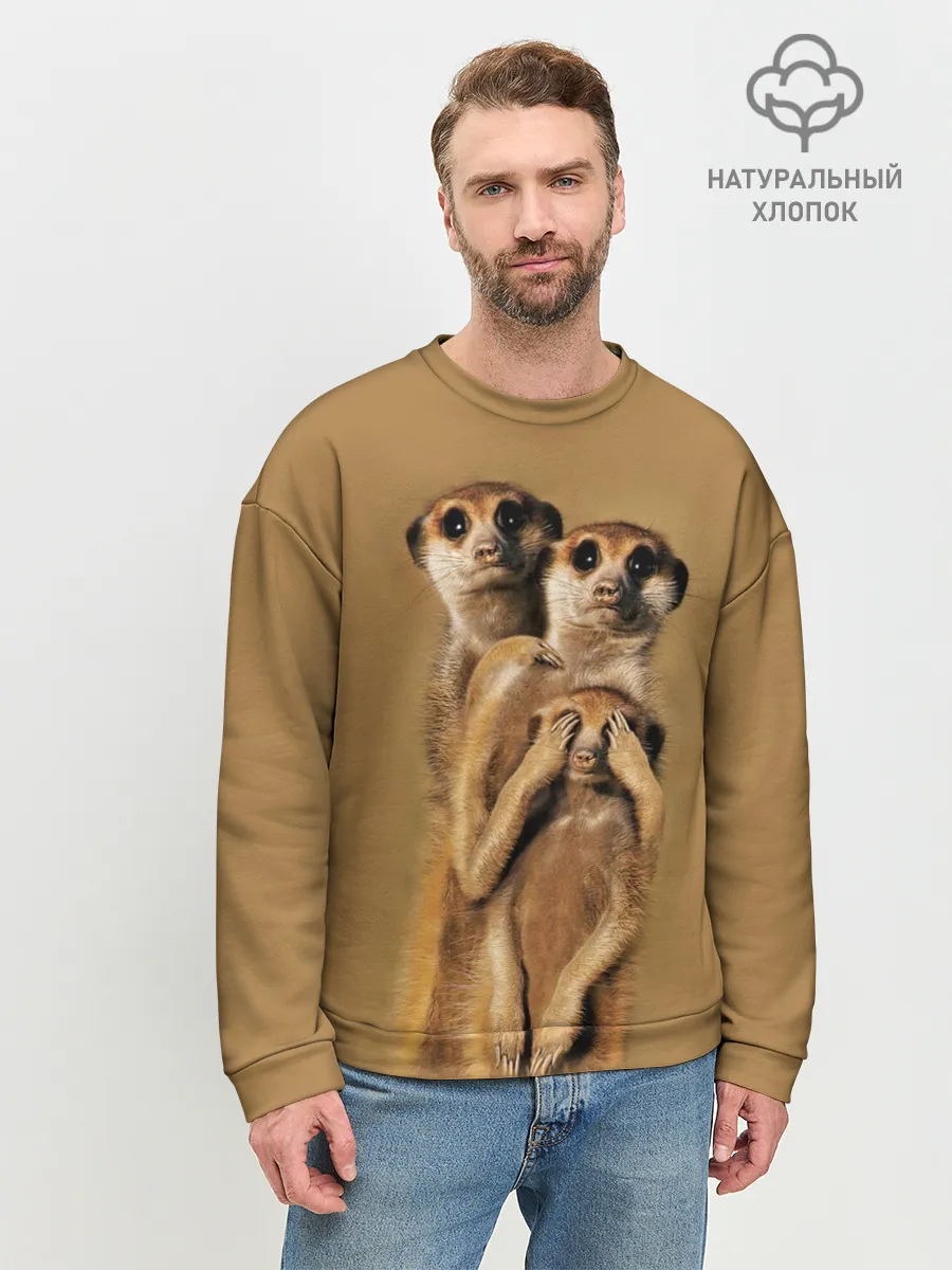 Мужской свитшот базовый / Сурикаты
