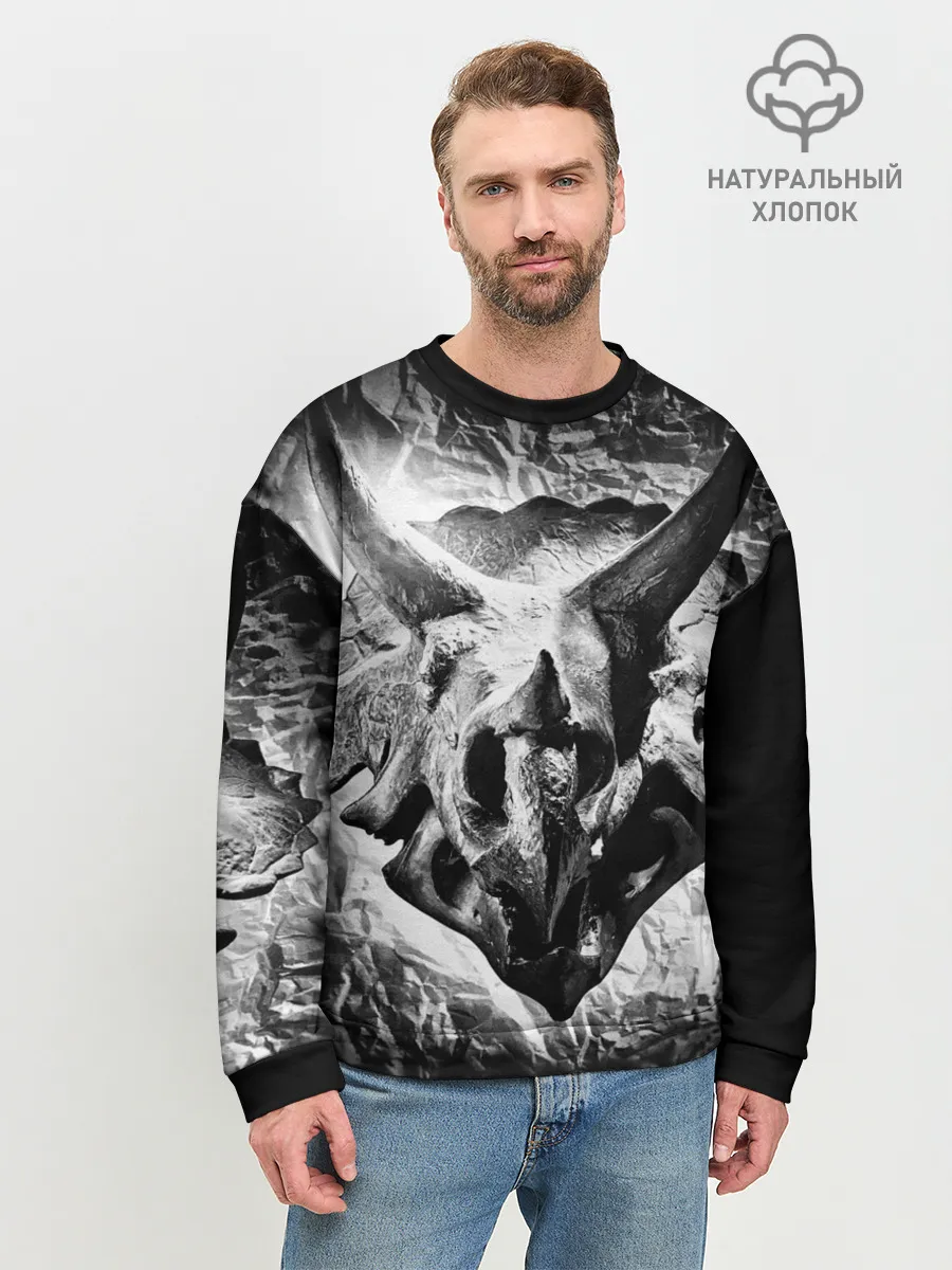 Мужской свитшот базовый / Трицератопс | Динозавр