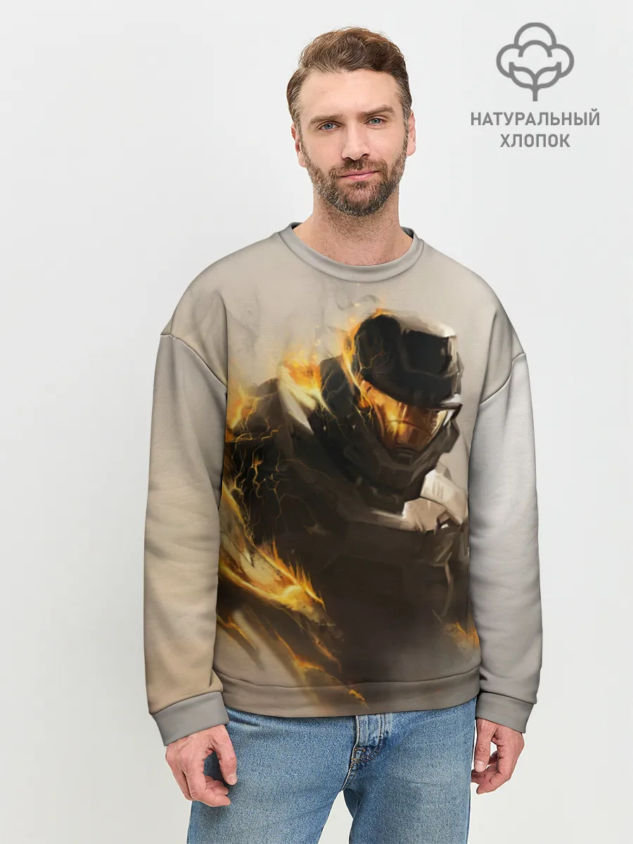 Мужской свитшот базовый / Spartan in hell | Halo