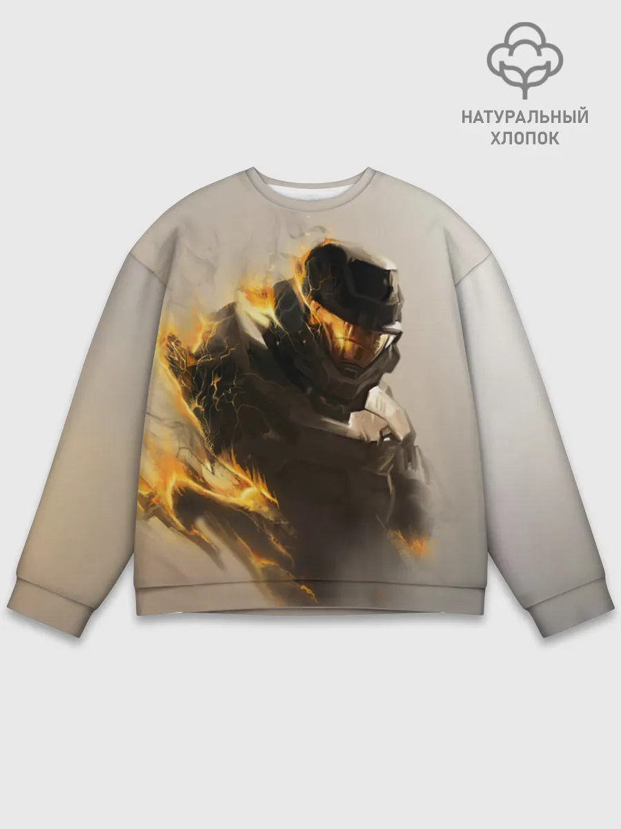 Мужской свитшот базовый / Spartan in hell | Halo