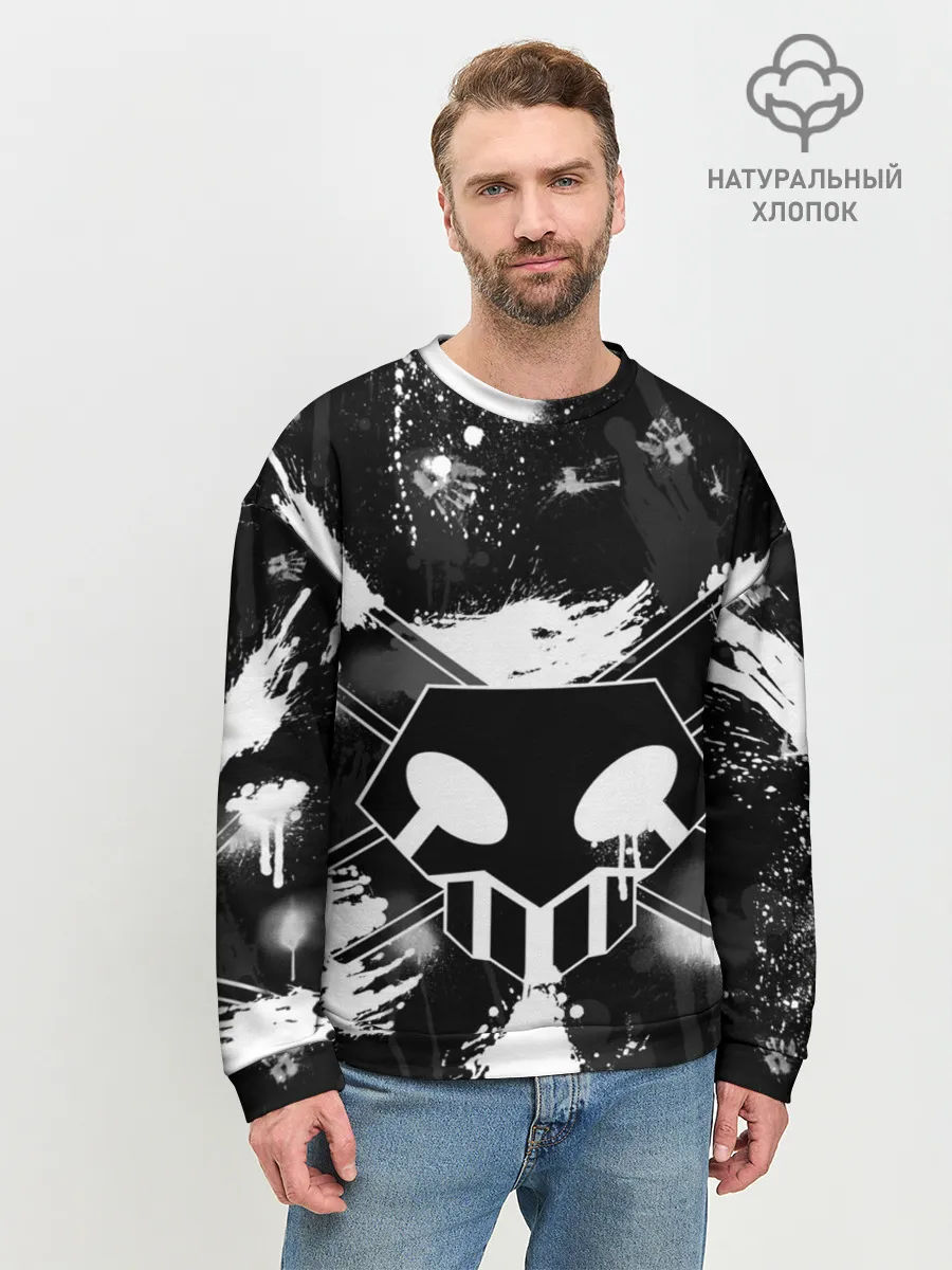 Мужской свитшот базовый / БЛИЧ ШИНИГАМИ ЛОГО НА СПИНЕ