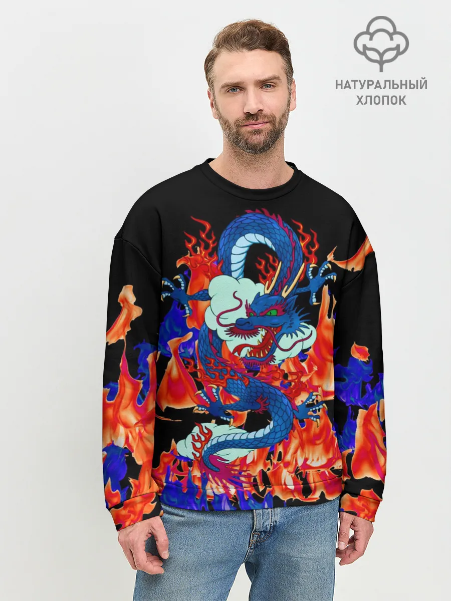 Мужской свитшот базовый / Огненный Дракон