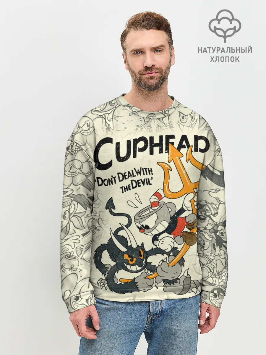 Мужской свитшот базовый / Cuphead and Devil