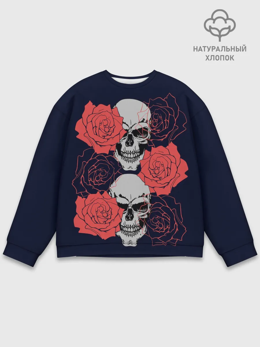 Мужской свитшот базовый / Rose Skull