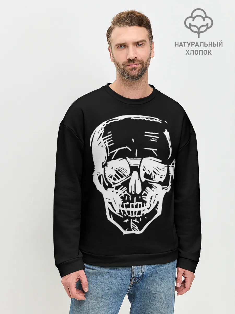 Мужской свитшот базовый / Скетч Черепа