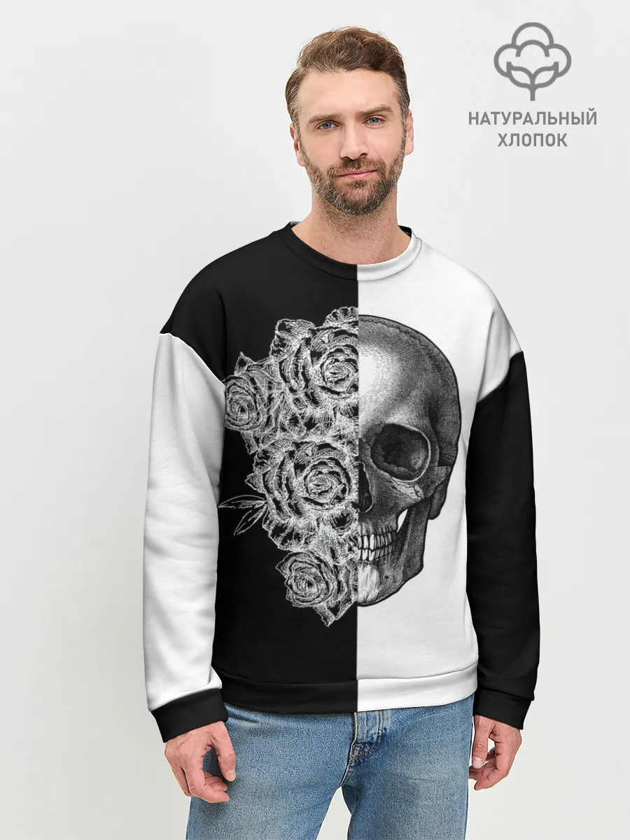 Мужской свитшот базовый / SkullRose Sketch