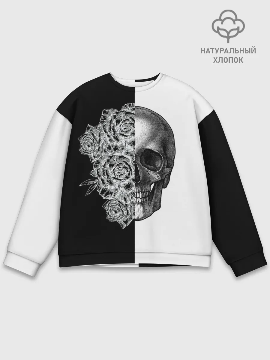 Мужской свитшот базовый / SkullRose Sketch
