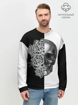 Мужской свитшот базовый / SkullRose Sketch