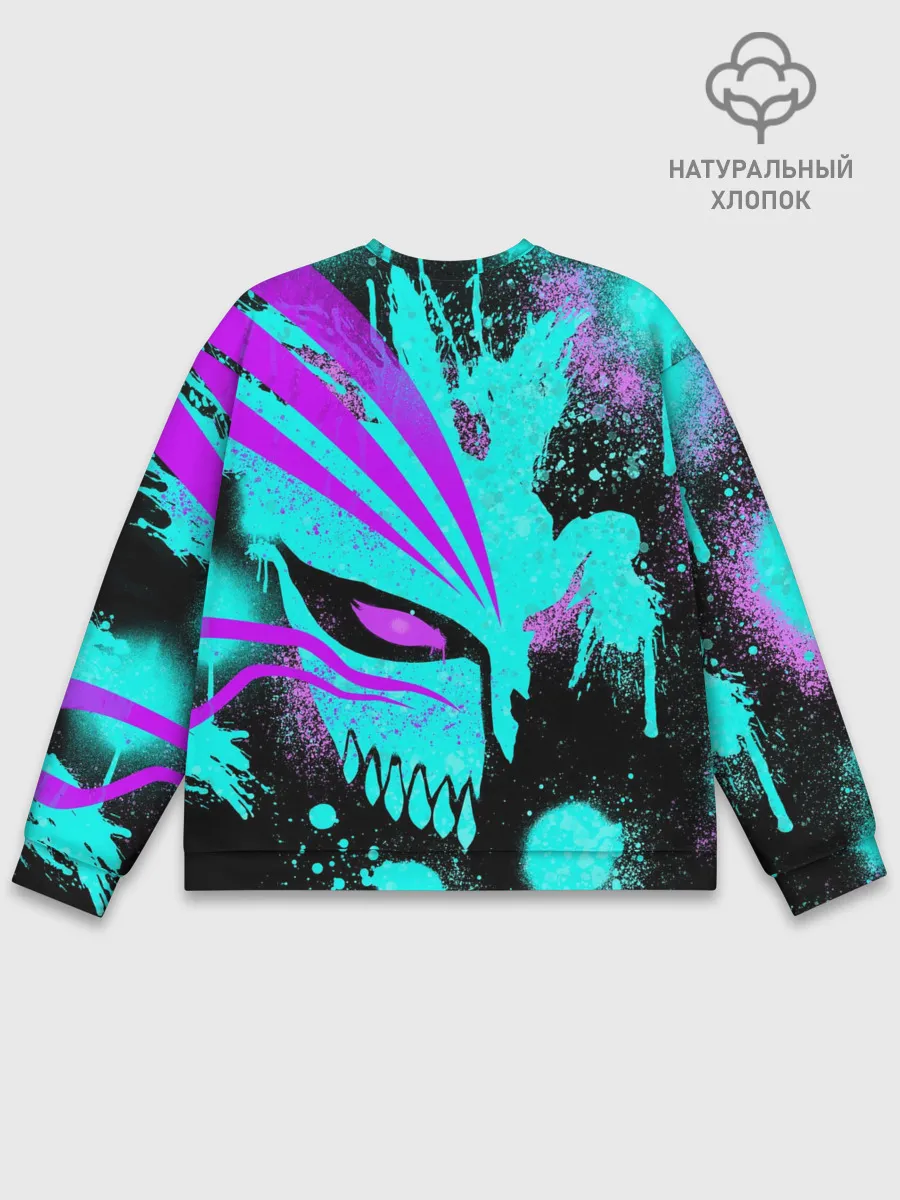 Мужской свитшот базовый / БЛИЧ МАСКА ПУСТОГО НЕОН