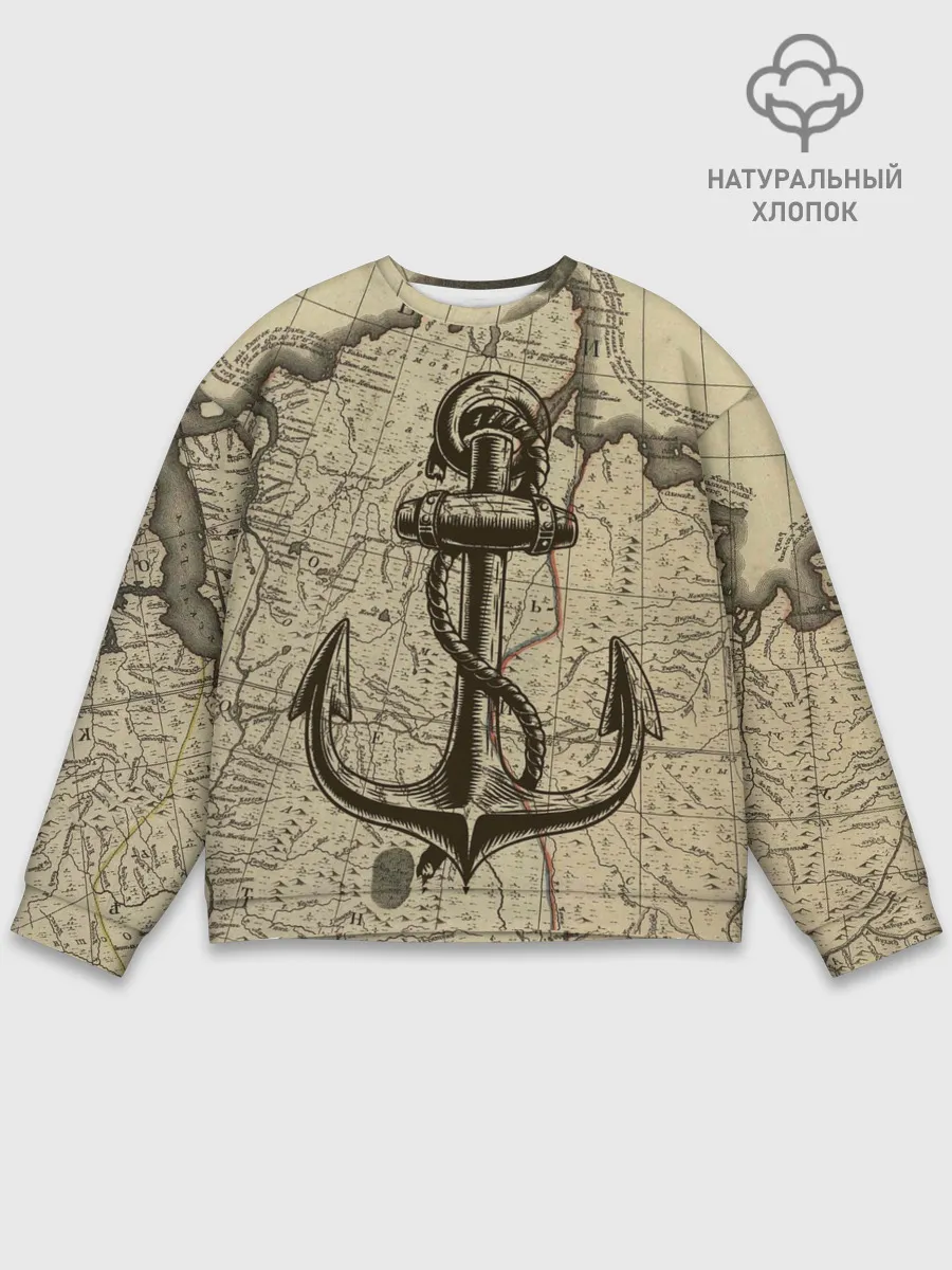 Мужской свитшот базовый / Морская Карта