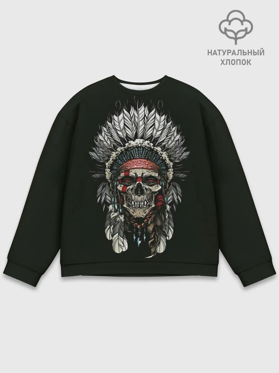 Мужской свитшот базовый / Indian Skull