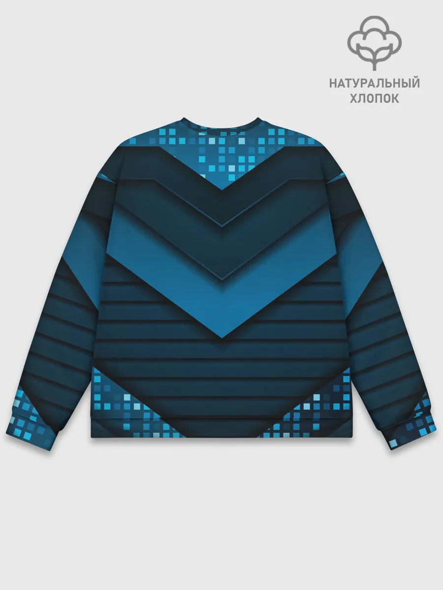 Мужской свитшот базовый / 3D luxury blue abstract