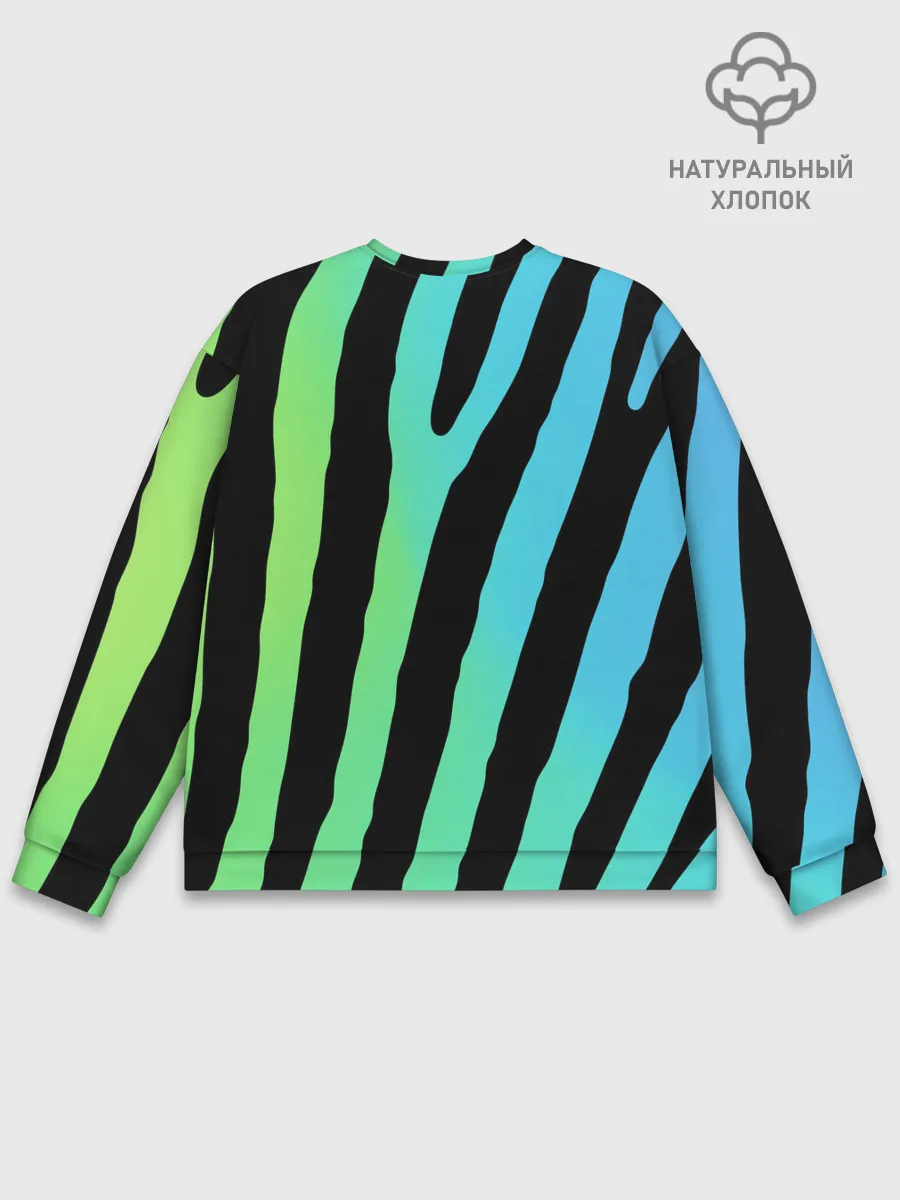 Мужской свитшот базовый / Радужная зебра