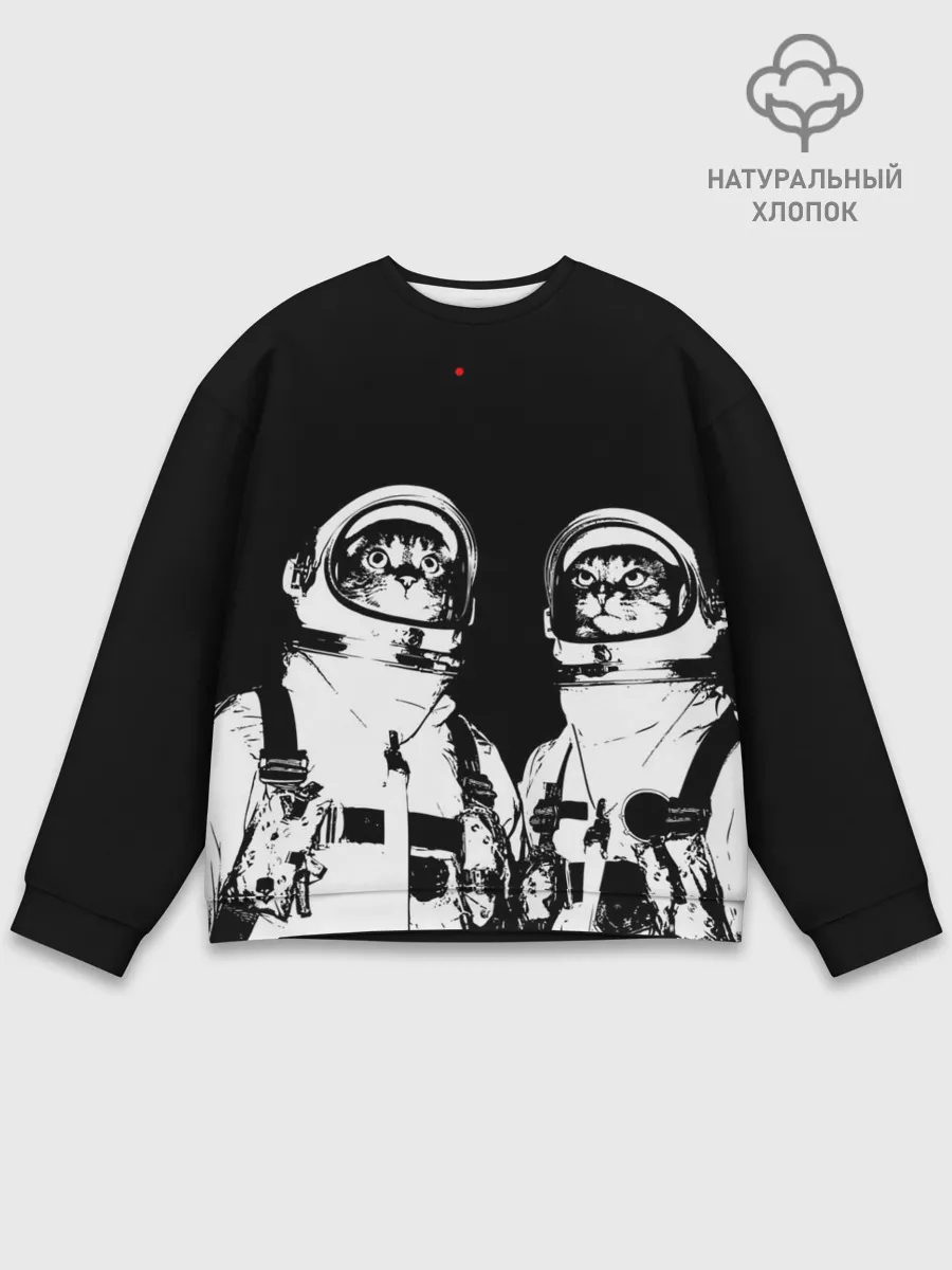Мужской свитшот базовый / Коты Космонавты