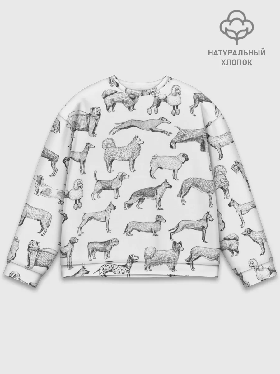 Мужской свитшот базовый / ПОРОДЫ СОБАК С ФОТОГРАФИЯМИ