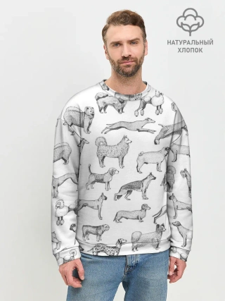 Мужской свитшот базовый / ПОРОДЫ СОБАК С ФОТОГРАФИЯМИ