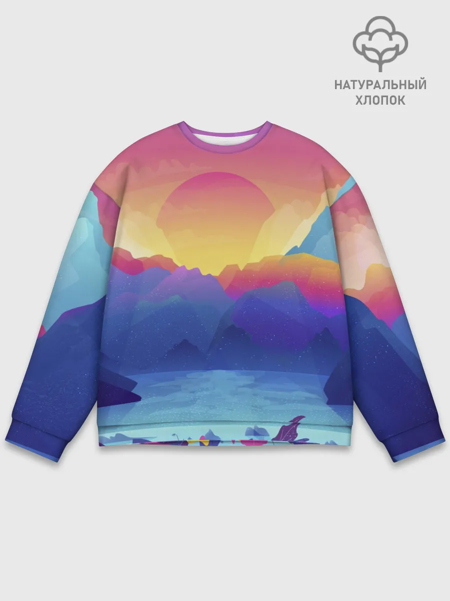 Мужской свитшот базовый / Красочные Горы