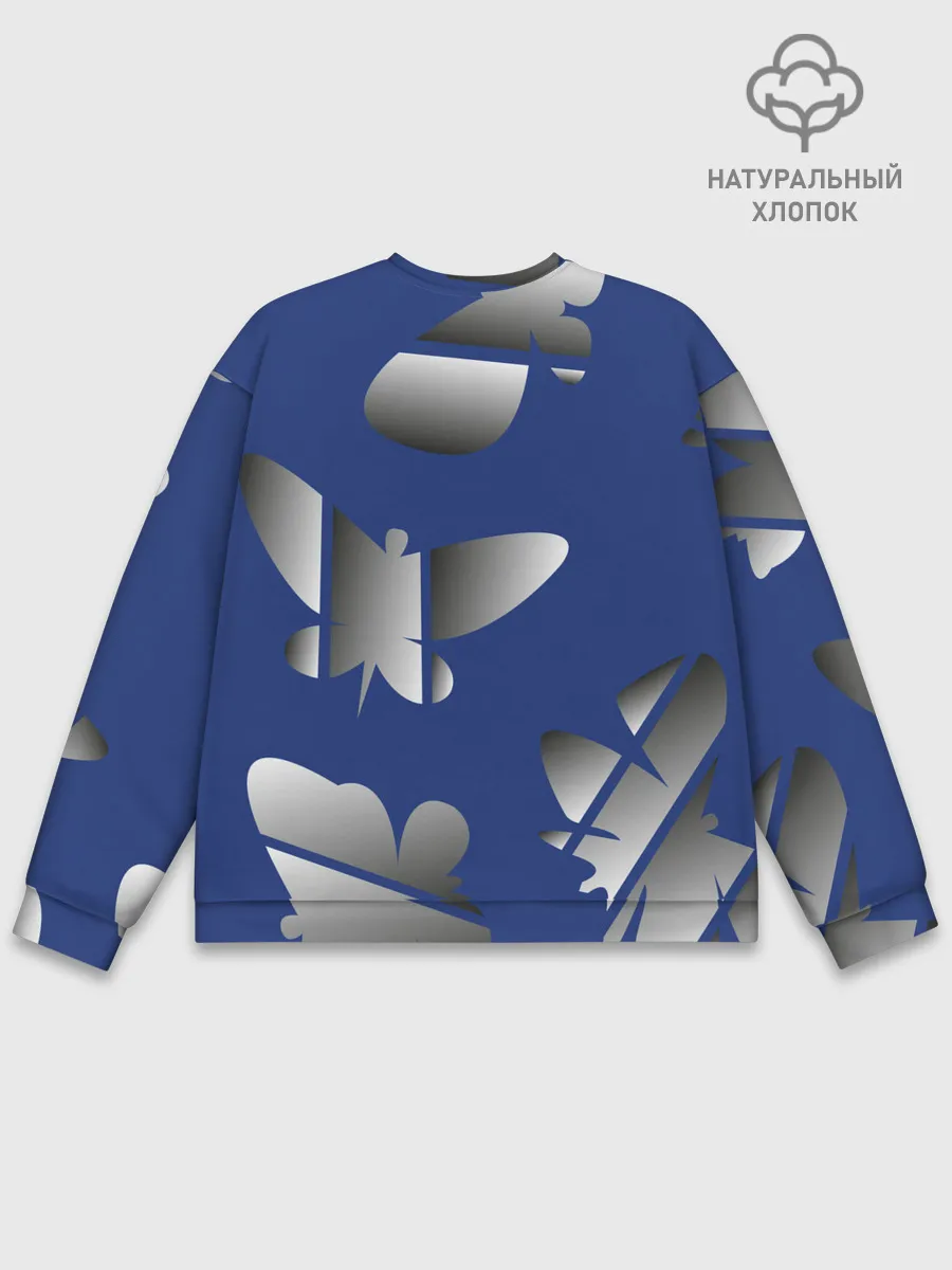 Мужской свитшот базовый / градиентные бабочки