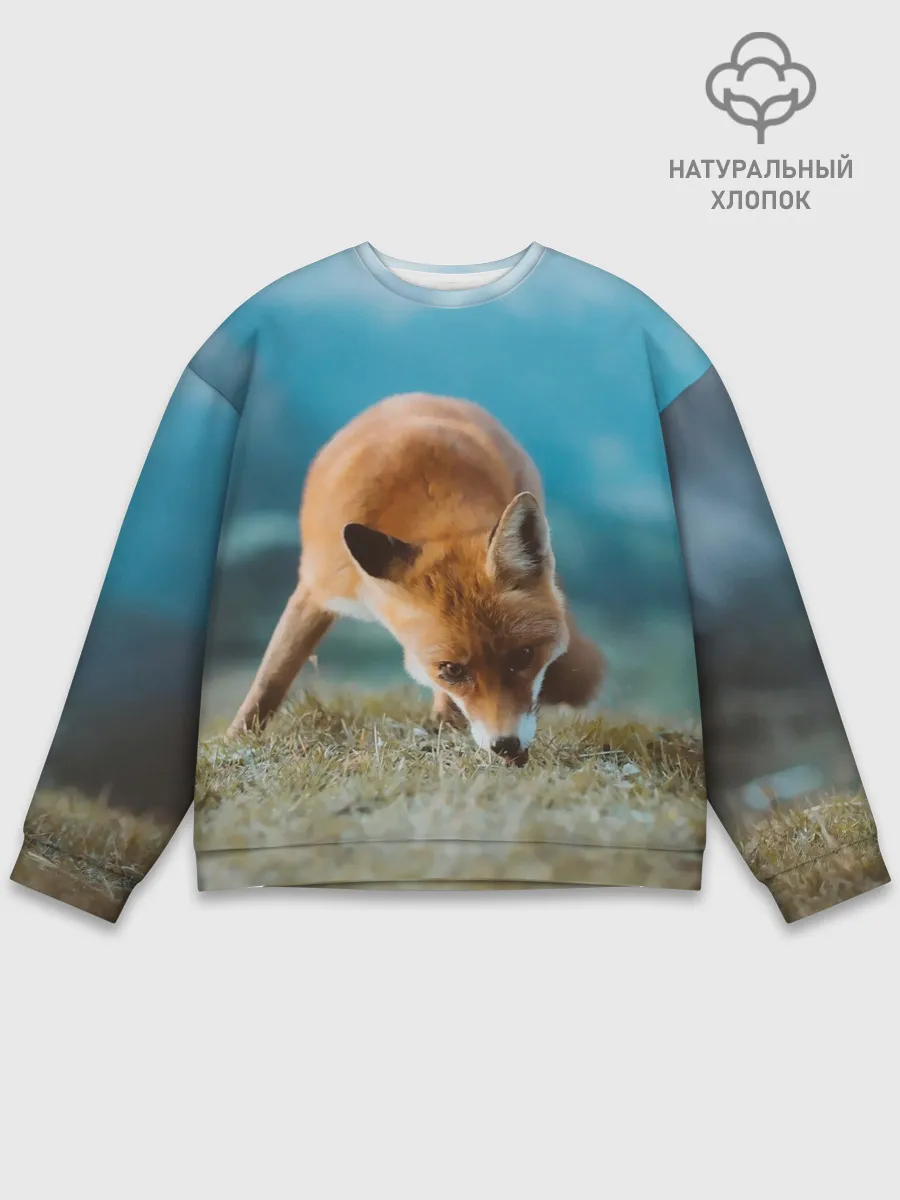 Мужской свитшот базовый / Милая лисичка