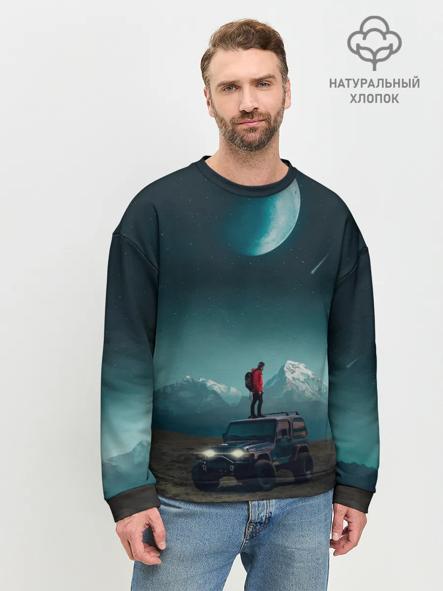Мужской свитшот базовый / Космос в горах