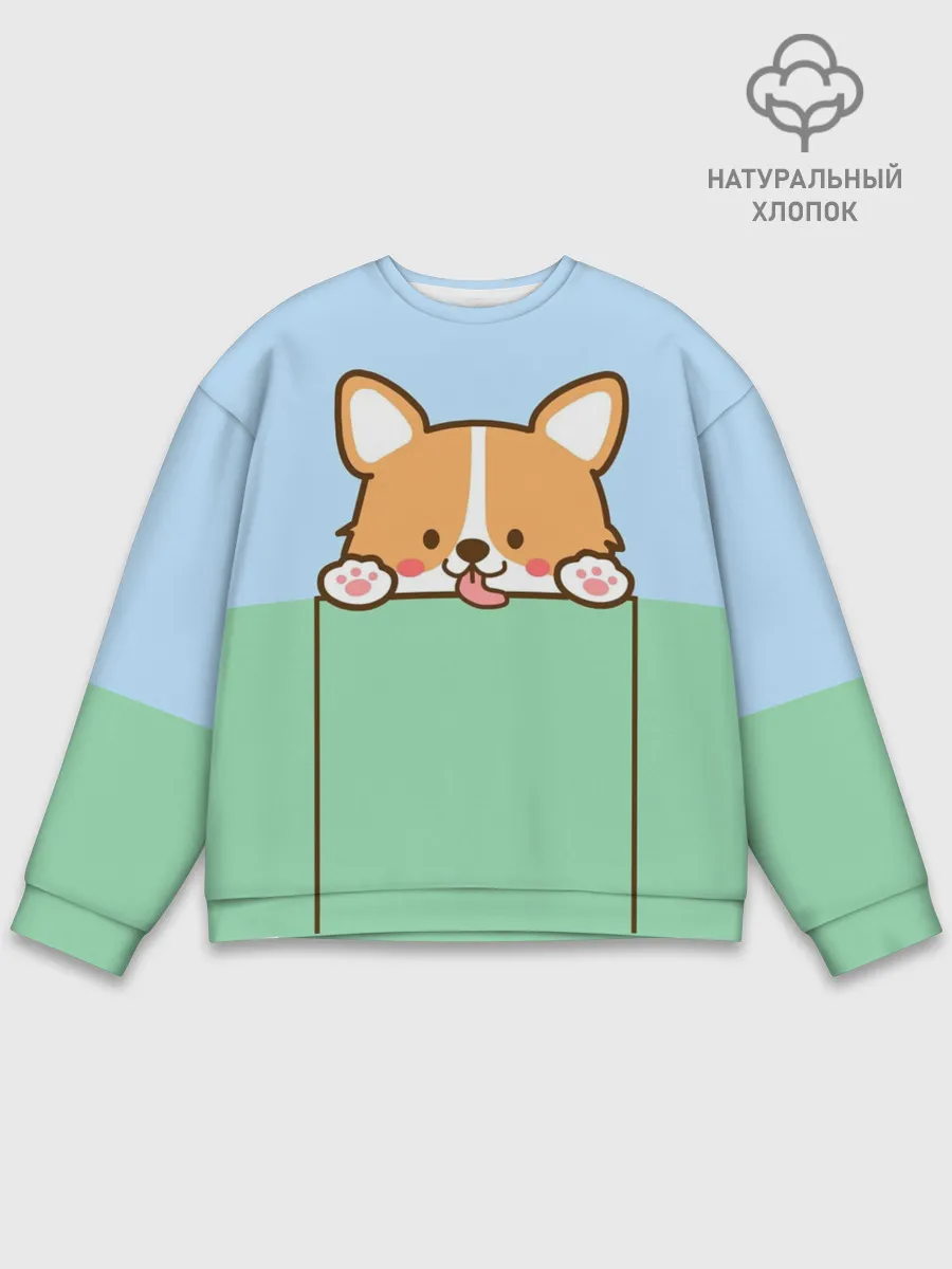 Мужской свитшот базовый / Милый Корги